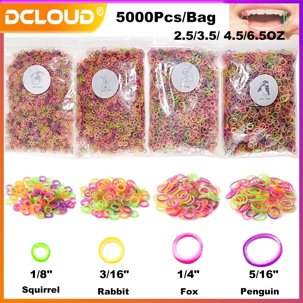 Colorful Dental Orthodontic Elastics Rubber Bands 2.5/3.5/4.5/6.5OZ · Image 1