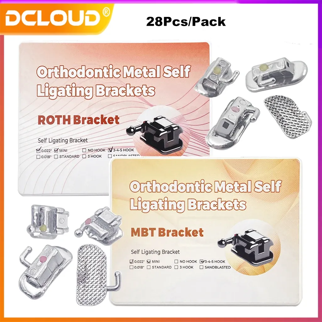 Dental Orthodontic Passive Self Ligating Brackets Brace Mesh Base Mini · Image 1